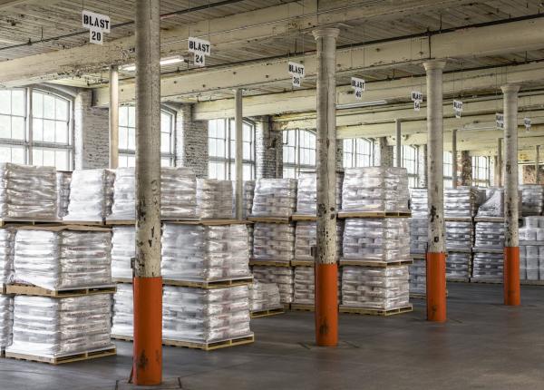 north grafton plant 2 stacks of bags on pallets